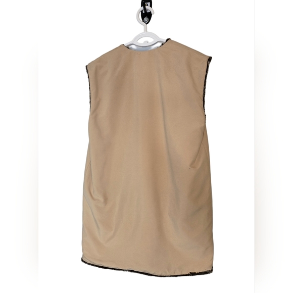 Olsen Collection Luxury Faux Fur Reversible Vest Mob Wife Fall Size 4 Cozy - Picture 5 of 9